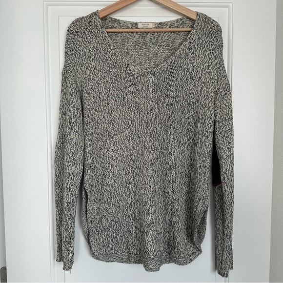 Harper Casual Knit Grey Sweater with Elbow patches - Picture 1 of 4